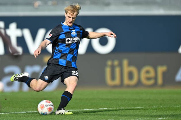 Paderborn, Home Deluxe Arena, 07.03.26, GER, Herren, 2.Bundesliga, Saison 2025-2026, SC Paderborn 07 - Eintracht Braunschweig Bild: Mattes HANSEN (Paderborn) DFL regulations prohibit any use of photographs as image sequences and or quasi-video. NRW Deutschland