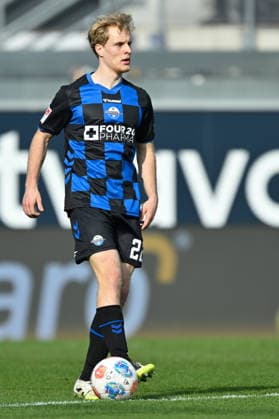 Paderborn, Home Deluxe Arena, 07.03.26, GER, Herren, 2.Bundesliga, Saison 2025-2026, SC Paderborn 07 - Eintracht Braunschweig Bild: Mattes HANSEN (Paderborn) DFL regulations prohibit any use of photographs as image sequences and or quasi-video. NRW Deutschland