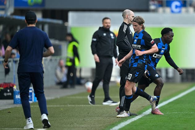 Paderborn, Home Deluxe Arena, 07.03.26, GER, Herren, 2.Bundesliga, Saison 2025-2026, SC Paderborn 07 - Eintracht Braunschweig Bild: v.li. Felix GOETZE (Paderborn) und Anton BAEUERLE (Paderborn) DFL regulations prohibit any use of photographs as image sequences and or quasi-video. NRW Deutschland