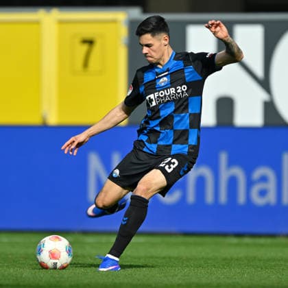 Paderborn, Home Deluxe Arena, 07.03.26, GER, Herren, 2.Bundesliga, Saison 2025-2026, SC Paderborn 07 - Eintracht Braunschweig Bild: Raphael OBERMAIR (Paderborn) DFL regulations prohibit any use of photographs as image sequences and or quasi-video. NRW Deutschland