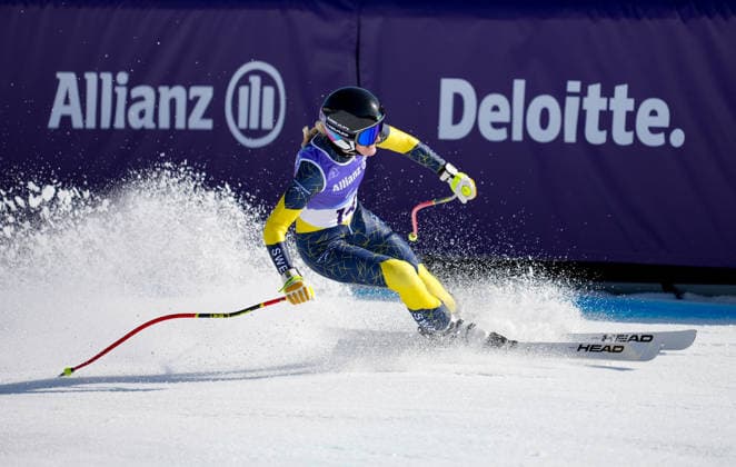 (260308) -- CORTINA D AMPEZZO, March 8, 2026 -- Ebba Aarsjoe of Sweden competes during the para alpine skiing women s downhill standing match at the Milan-Cortina 2026 Paralympic Winter games, Winterspiele,Spiele, Summer games in Cortina D ampezzo, Italy, March 7, 2026. ) (SP)ITALY-CORTINA D AMPEZZO-PARALYMPIC WINTER GAMES-PARA ALPINE SKIING-WOMEN S DOWNHILL STANDING WangxKaiyan 