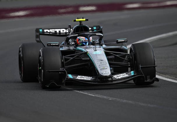 2026 AUSTRALIAN F1 GRAND PRIX, Mercedes driver George Russell during the 2026 Australian Grand Prix at Albert Park Circuit in Melbourne, Sunday, March 8, 2026. ( NO ARCHIVING, EDITORIAL USE ONLY MELBOURNE VICTORIA AUSTRALIA  Copyright: xJOELxCARRETTx 20260308123818735360