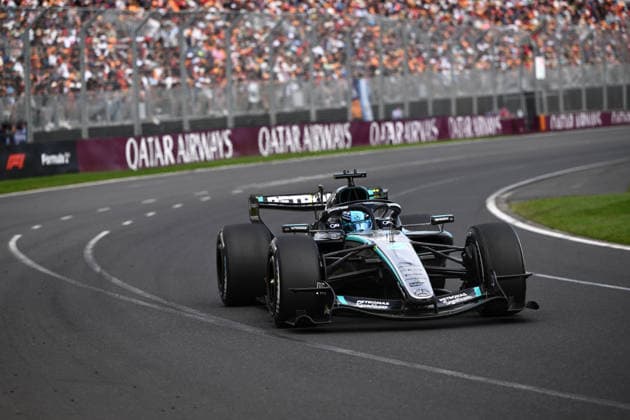 2026 AUSTRALIAN F1 GRAND PRIX, Mercedes driver George Russell during the 2026 Australian Grand Prix at Albert Park Circuit in Melbourne, Sunday, March 8, 2026. ( NO ARCHIVING, EDITORIAL USE ONLY MELBOURNE VICTORIA AUSTRALIA  Copyright: xJOELxCARRETTx 20260308178397951976