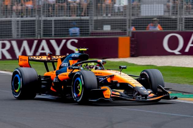 MELBOURNE - Formula 1 driver Lando Norris of McLaren Mastercard Formula 1 Team during the Formula 1 Melbourne race at Albert Park on March 8, 2025 in Melbourne, Australia. (Photo by DeFodi Images) -