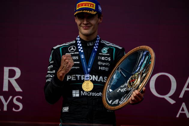 MELBOURNE, AUSTRALIA: George Russell, racing for the Mercedes team during the 2026 Formula 1 Australian Grand Prix at the Albert Park Circuit in Melbourne, Australia