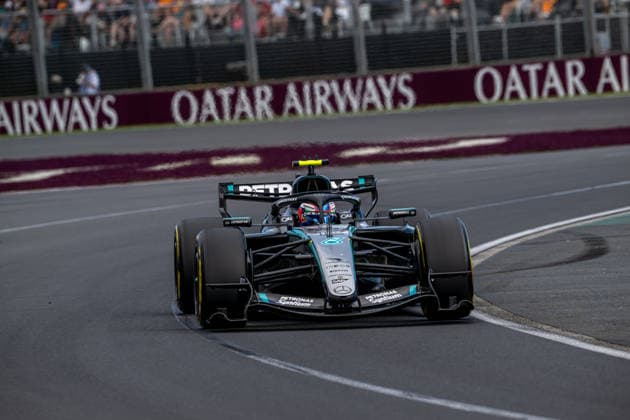 MELBOURNE, AUSTRALIA: Andrea Kimi Antonelli, racing for the Mercedes team during the 2026 Formula 1 Australian Grand Prix at the Albert Park Circuit in Melbourne, Australia