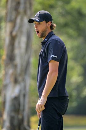 March 8, 2026, Hong Kong, Hong Kong Sar, China: Thomas PIETERS from Belgium in action. Surprised by missing the hole on the 9th green. LIV Golf Hong Kong 2026 Final Round Hong Kong China - ZUMAr144 20260308_zap_r144_055 Copyright: xJaynexRussellx