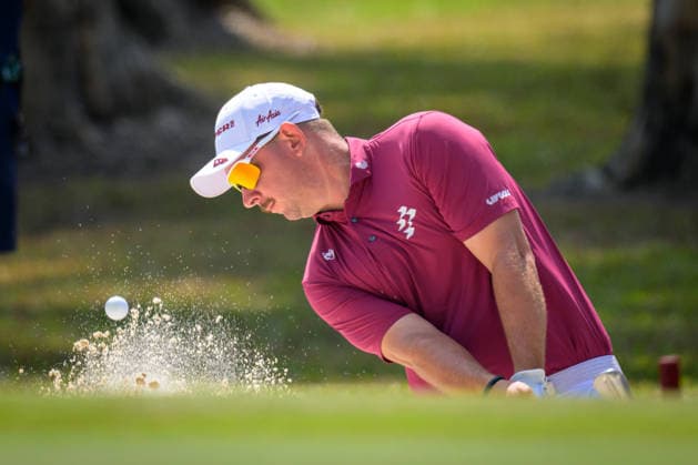 March 8, 2026, Hong Kong, Hong Kong Sar, China: Australias Lucas HERBERT bunkers his ball by the 9th green. LIV Golf Hong Kong 2026 Final Round Hong Kong China - ZUMAr144 20260308_zap_r144_063 Copyright: xJaynexRussellx