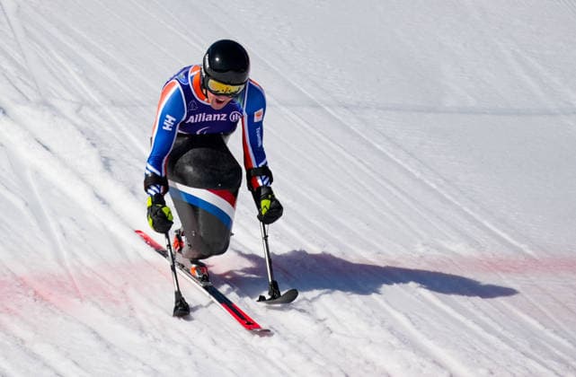 (260308) -- CORTINA D AMPEZZO, March 8, 2026 -- Niels de Langen of the Netherlands competes during the para alpine skiing men s downhill sitting match at the Milan-Cortina 2026 Paralympic Winter games, Winterspiele,Spiele, Summer games in Cortina D ampezzo, Italy, March 7, 2026. ) (SP)ITALY-CORTINA D AMPEZZO-PARALYMPIC WINTER GAMES-PARA ALPINE SKIING-MEN S DOWNHILL-SITTING WangxKaiyan 