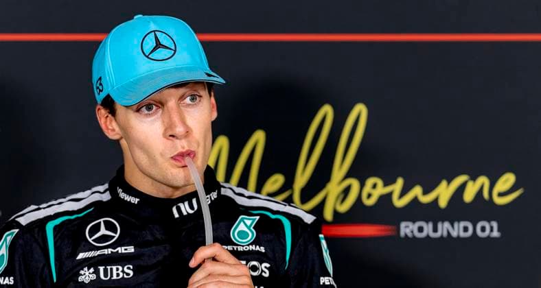 MELBOURNE - Formula 1 driver George Russell of Mercedes AMG-Petronas Formula One Team wins the Formula 1 Melbourne race at Albert Park on March 8, 2025 in Melbourne, Australia. (Photo by DeFodi Images) -