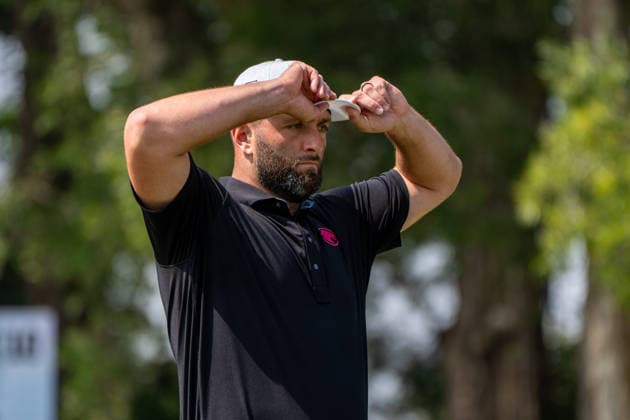 HONGKONG LIV-GOLF Spanish professional golfer, Jon Rahm during a game in Fanling Golf Course where LIV Golf Hong Kong is being held in Hong Kong, March 8, 2026. NEXPHER Vernon Yuen HONG KONG
