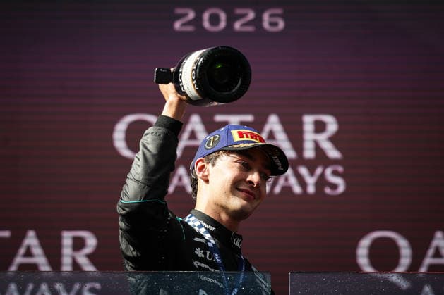 March 8, 2026, Melbourne, Victoria, Australia: MELBOURNE, AUSTRALIA - MARCH 08 2026: George Russell of Great Britain and Mercedes-AMG Petronas F1 Team celebrates winning the 2026 Australian Grand Prix at Albert Park in Melbourne, Australia Melbourne Australia - ZUMAp121 20260308_zsp_p121_027 Copyright: xChrisxPutnamx