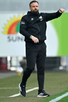 Paderborn, Home Deluxe Arena, 07.03.26, GER, Herren, 2.Bundesliga, Saison 2025-2026, SC Paderborn 07 - Eintracht Braunschweig Bild: Trainer Heiner BACKHAUS (Braunschweig) DFL regulations prohibit any use of photographs as image sequences and or quasi-video. NRW Deutschland