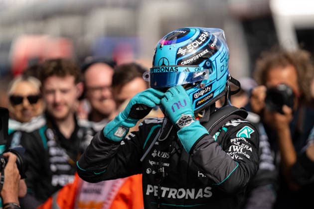 March 8, 2026, Melbourne, Victoria, Australia: GEORGE RUSSELL - (GBR) - Mercedes-AMG PETRONAS Formula One Team is overwhelmed by emotion moments after stepping out from his car after winning the first race of the 2026 F1 season on Sunday at the Formula 1 Qatar Airways Australian Grand Prix 2026. Melbourne Australia - ZUMAf186 20260308_zsp_f186_106 Copyright: xJamesxForresterx