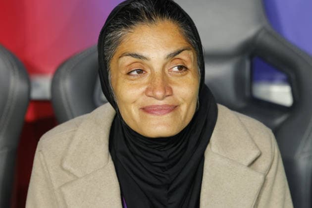 GOLD COAST, AUSTRALIA - MARCH 08 Marziyeh Jafari (IR Iran Head Coach) is seen in the dug out before the Womens Asian Cup match between Islamic Republic of Iran and Philippines at the Gold Coast Stadium on March 08 2026 in Gold Coast, Australia Copyright: xMatthewxStarlingx xSPPx Sportspressphoto_SPR104774