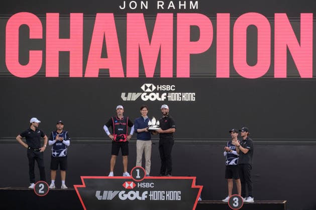 March 8, 2026, Hong Kong, Hong Kong Sar, China: Spains Jon RAHM wins the LIV Golf Hong Kong 2026.RAHM celebrated on the 18th after winning.LIV Golf Hong Kong 2026 Final Round Hong Kong China - ZUMAr144 20260308_zap_r144_077 Copyright: xJaynexRussellx