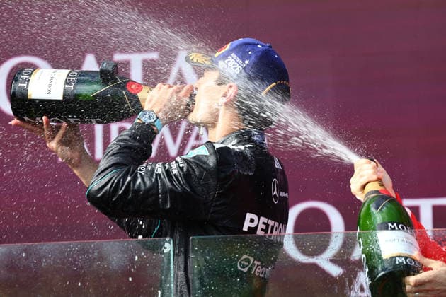 FORMULA 1 QATAR AIRWAYS AUSTRALIAN GRAND PRIX 2026 08.03.2026, Albert Park Circuit, Melbourne, FORMULA 1 QATAR AIRWAYS AUSTRALIAN GRAND PRIX 2026 ,im Bild Sieger George Russell (GBR), Mercedes-AMG Petronas Formula One Team