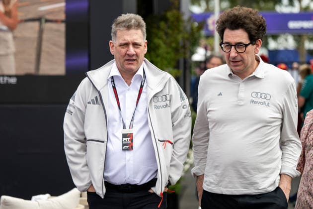 Gernot Doellner (Audi AG, CEO), Mattia Binotto (Audi Revolut F1 Team Geschaeftsfuehrer), AUS, Formel 1 Weltmeisterschaft, Australian Grand Prix, Albert Park Circuit, Melbourne, Rennen, Saison 2026, 08.03.2026 AUS, Formel 1 Weltmeisterschaft, Australian Grand Prix, Albert Park Circuit, Melbourne, Rennen, Saison 2026, 08.03.2026 Melbourne Copyright: xEibner-Pressefoto Memmlerx EP_MMR