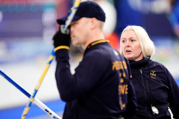 CORTINA, ITALY 20260308 Sweden s Kristina Ulander during Sunday s mixed curling match between Sweden and Latvia in the Paralympics at the Cortina Curling Olympic Stadium. *** The image is included in the SPORTS PACKAGE. For others PAYMENT IMAGE *** CORTINA ITALY x9200x *** CORTINA, ITALY 20260308 Sweden s Kristina Ulander during Sunday s mixed curling match between Sweden and Latvia in the Paralympics at the Cortina Curling Olympic Stadium The image is included in the SPORTS PACKAGE For others PAYMENT IMAGE CORTINA ITALY x9200x  Copyright: xBjörnxLarssonxRosvall TTx PARALYMPICS 2026 CURLING