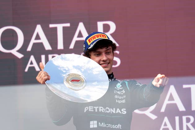 March 8, 2026, Melbourne, Australia: Italian driver ANDREA KIMI ANTONELLI (Mercedes-AMG F1 Team) is seen on the podium after finishing second in the F1 Grand Prix of Australia at Albert Park Circuit in Melbourne, Australia. Melbourne Australia - ZUMAg147 20260308_fap_g147_092 Copyright: xJamesxGasperottix