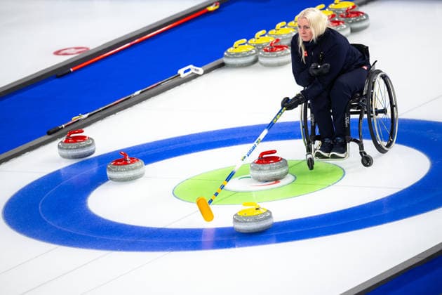 260308 Kristina Ulander of Sweden competes in the wheelchair curling mixed round robin session between Sweden and Latvia during day 1 of the Milano Cortina 2026 Winter Paralympic Games on March 8, 2026 in Cortina. Photo: Maxim ThorÃ BILDBYRAN kod MT MT1012 wheelchair curling rullstolscurling paralympic games paralympics paralympiska spel paralympiske leker vinter-paralympics winter paralympics milano cortina 2026 milano cortina 2026 winter paralympic games 2 bbeng sverige *** 260308 Kristina Ulander of Sweden competes in the wheelchair curling mixed round robin session between Sweden and Latvia during day 1 of the Milano Cortina 2026 Winter Paralympic Games on March 8, 2026 in Cortina Photo Maxim ThorÃ BILDBYRAN kod MT MT1012 wheelchair curling rullstolscurling paralympic games paralympiska spel paralympiske leker vinter paralympics winter paralympics milano cortina 2026 milano cortina 2026 winter paralympic games 2 bbeng sverige  Copyright: MAXIMxTHORE BB260308MT006