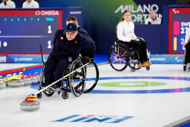 CORTINA, ITALY 20260308 Sweden s Kristina Ulander during Sunday s mixed curling match between Sweden and Latvia in the Paralympics at the Cortina Curling Olympic Stadium. *** The image is included in the SPORTS PACKAGE. For others PAYMENT IMAGE *** CORTINA ITALY x9200x *** CORTINA, ITALY 20260308 Sweden s Kristina Ulander during Sunday s mixed curling match between Sweden and Latvia in the Paralympics at the Cortina Curling Olympic Stadium The image is included in the SPORTS PACKAGE For others PAYMENT IMAGE CORTINA ITALY x9200x  Copyright: xBjörnxLarssonxRosvall TTx PARALYMPICS 2026 CURLING
