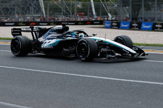 8th March 2026: Melbourne Grand Prix Circuit, Melbourne, Victoria, Australia: Formula One Australian Grand Prix, Race Day; George Russell of the United Kingdom driving the 63 Mercedes AMG F1 W17 Mercedes AMG exits turn 3  DavidxWoodley Content restricted for UK based newspaper