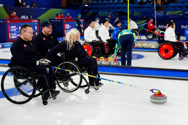 CORTINA, ITALY 20260308 Sweden s Kristina Ulander during Sunday s mixed curling match between Sweden and Latvia in the Paralympics at the Cortina Curling Olympic Stadium. *** The image is included in the SPORTS PACKAGE. For others PAYMENT IMAGE *** CORTINA ITALY x9200x *** CORTINA, ITALY 20260308 Sweden s Kristina Ulander during Sunday s mixed curling match between Sweden and Latvia in the Paralympics at the Cortina Curling Olympic Stadium The image is included in the SPORTS PACKAGE For others PAYMENT IMAGE CORTINA ITALY x9200x  Copyright: xBjörnxLarssonxRosvall TTx PARALYMPICS 2026 CURLING