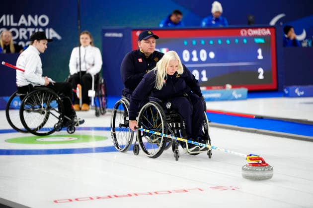 CORTINA, ITALY 20260308 Sweden s Kristina Ulander during Sunday s mixed curling match between Sweden and Latvia in the Paralympics at the Cortina Curling Olympic Stadium. *** The image is included in the SPORTS PACKAGE. For others PAYMENT IMAGE *** CORTINA ITALY x9200x *** CORTINA, ITALY 20260308 Sweden s Kristina Ulander during Sunday s mixed curling match between Sweden and Latvia in the Paralympics at the Cortina Curling Olympic Stadium The image is included in the SPORTS PACKAGE For others PAYMENT IMAGE CORTINA ITALY x9200x  Copyright: xBjörnxLarssonxRosvall TTx PARALYMPICS 2026 CURLING