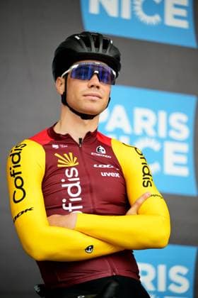 Belgian Milan Fretin of Cofidis pictured at the start of the first stage of 84th edition of the Paris-Nice cycling race, 170,9 km from Archeres to Carrieres-sous-Poissy, Sunday 08 March 2026. DAVIDxPINTENS  x166838477x