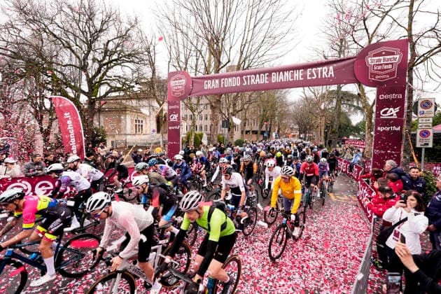 The Gran Fondo Strade Bianche (White Roads) a 203 km one day race from and to Siena - Tuscany,- Saturday March 8, 2025, Italy. - cycling  Copyright: xFabioxFerrari xLaPressex
