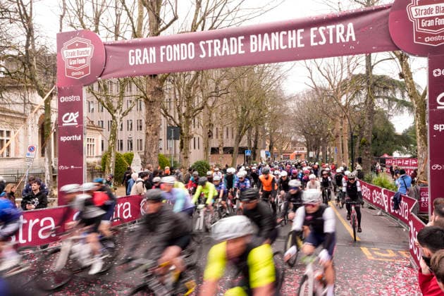 The Gran Fondo Strade Bianche (White Roads) a 203 km one day race from and to Siena - Tuscany,- Saturday March 8, 2025, Italy. - cycling  Copyright: xFabioxFerrari xLaPressex