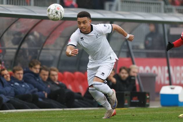 ALMERE , 07-03-2026 , Yanmar stadium , season 2025 2026 , Dutch Keuken Kampioen Divisie football , match between Almere City FC and ADO Den Haag , Picture shows , ADO Den Haag player Steven van der Sloot Almere City - ADO  x202181714x Copyright: