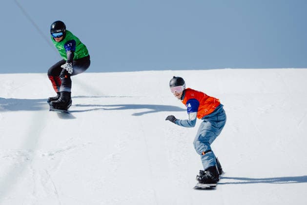 PARALYMPICS - Winter Paralympics Milano Cortina 2026 CORTINA D AMPEZZO,ITALY,08.MAR.26 - PARALYMPICS, SNOWBOARD - Paralympic Winter games, Winterspiele,Spiele, Summer games Milano Cortina 2026, Snowboard Cross. Image shows Oliver Dreier (AUT) and Niklas Lohne-Hansen (NOR).  GEPAxpictures xMaticxKlansek