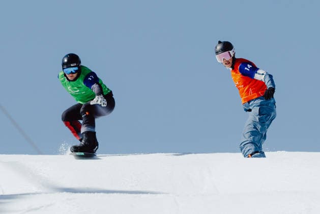 PARALYMPICS - Winter Paralympics Milano Cortina 2026 CORTINA D AMPEZZO,ITALY,08.MAR.26 - PARALYMPICS, SNOWBOARD - Paralympic Winter games, Winterspiele,Spiele, Summer games Milano Cortina 2026, Snowboard Cross. Image shows Oliver Dreier (AUT) and Niklas Lohne-Hansen (NOR).  GEPAxpictures xMaticxKlansek