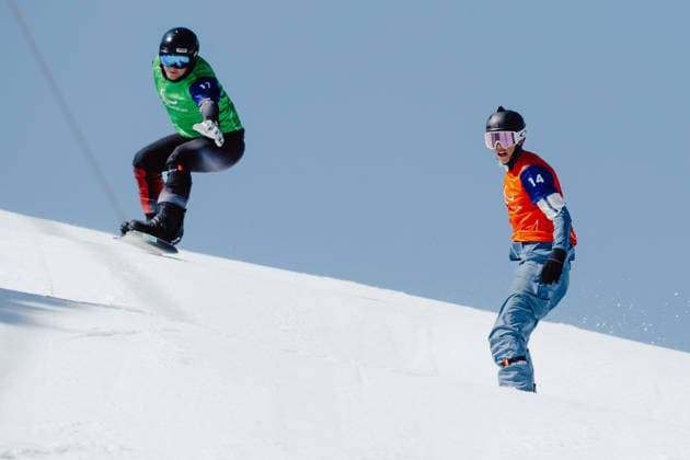 PARALYMPICS - Winter Paralympics Milano Cortina 2026 CORTINA D AMPEZZO,ITALY,08.MAR.26 - PARALYMPICS, SNOWBOARD - Paralympic Winter games, Winterspiele,Spiele, Summer games Milano Cortina 2026, Snowboard Cross. Image shows Oliver Dreier (AUT) and Niklas Lohne-Hansen (NOR).  GEPAxpictures xMaticxKlansek