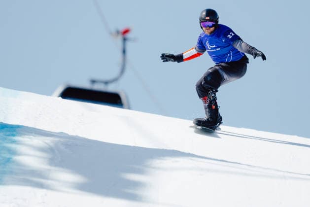 PARALYMPICS - Winter Paralympics Milano Cortina 2026 CORTINA D AMPEZZO,ITALY,08.MAR.26 - PARALYMPICS, SNOWBOARD - Paralympic Winter games, Winterspiele,Spiele, Summer games Milano Cortina 2026, Snowboard Cross. Image shows Rene Eckhart (AUT).  GEPAxpictures xMaticxKlansek