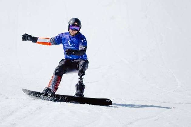 PARALYMPICS - Winter Paralympics Milano Cortina 2026 CORTINA D AMPEZZO,ITALY,08.MAR.26 - PARALYMPICS, SNOWBOARD - Paralympic Winter games, Winterspiele,Spiele, Summer games Milano Cortina 2026, Snowboard Cross. Image shows Rene Eckhart (AUT).  GEPAxpictures xMaticxKlansek