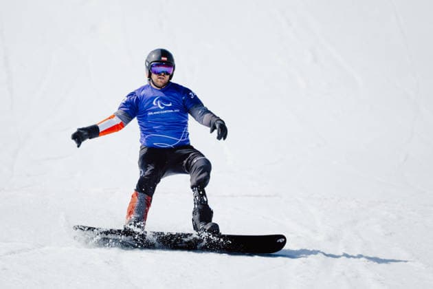 PARALYMPICS - Winter Paralympics Milano Cortina 2026 CORTINA D AMPEZZO,ITALY,08.MAR.26 - PARALYMPICS, SNOWBOARD - Paralympic Winter games, Winterspiele,Spiele, Summer games Milano Cortina 2026, Snowboard Cross. Image shows Rene Eckhart (AUT).  GEPAxpictures xMaticxKlansek