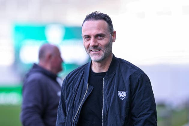 08.03.2026, Fussball, 2. Bundesliga, 25. Spieltag Saison 2025 2026, Preußen Münster - Hertha BSC, Trainer Alexander Ende (Preußen Münster) xRHR-FOTO TKx