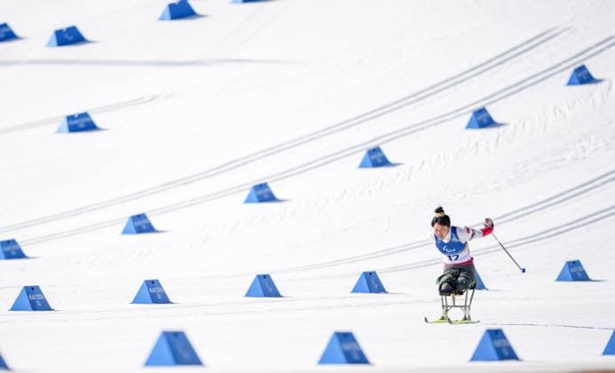 (260308) -- TESERO, March 8, 2026 -- Wang Shiyu of China competes during the women s individual sitting final of para biathon at the Milan-Cortina 2026 Paralympic Winter games, Winterspiele,Spiele, Summer games in Tesero, Italy, March 8, 2026. ) (SP)ITALY-TESERO-PARALYMPIC WINTER GAMES-PARA BIATHLON-WOMEN S INDIVIDUAL SITTING LianxZhen 