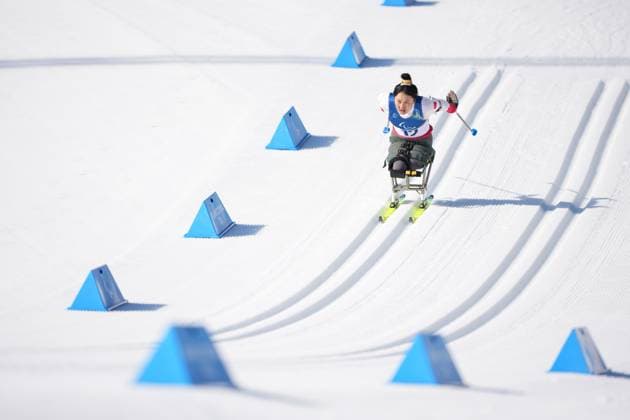 (260308) -- TESERO, March 8, 2026 -- Wang Shiyu of China competes during the women s individual sitting final of para biathon at the Milan-Cortina 2026 Paralympic Winter games, Winterspiele,Spiele, Summer games in Tesero, Italy, March 8, 2026. ) (SP)ITALY-TESERO-PARALYMPIC WINTER GAMES-PARA BIATHLON-WOMEN S INDIVIDUAL SITTING LianxZhen 