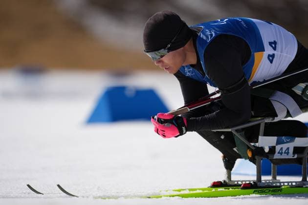 (260308) -- TESERO, March 8, 2026 -- Liu Zixu of China competes during the men s individual sitting final of para biathon at the Milan-Cortina 2026 Paralympic Winter games, Winterspiele,Spiele, Summer games in Tesero, Italy, March 8, 2026. ) (SP)ITALY-TESERO-PARALYMPIC WINTER GAMES-PARA BIATHLON-MEN S INDIVIDUAL SITTING LianxZhen 