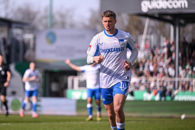 08.03.2026, Fussball, 2. Bundesliga, 25. Spieltag Saison 2025 2026, Preußen Münster - Hertha BSC, MichaÃ«l Cuisance (Hertha BSC) xRHR-FOTO TKx
