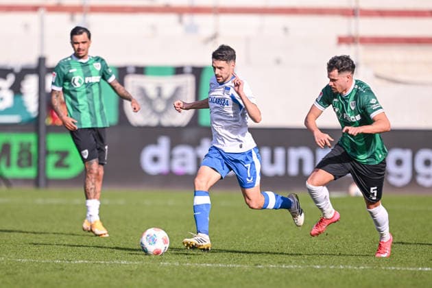 08.03.2026, Fussball, 2. Bundesliga, 25. Spieltag Saison 2025 2026, Preußen Münster - Hertha BSC, Josip Brekalo (Hertha BSC) xRHR-FOTO TKx