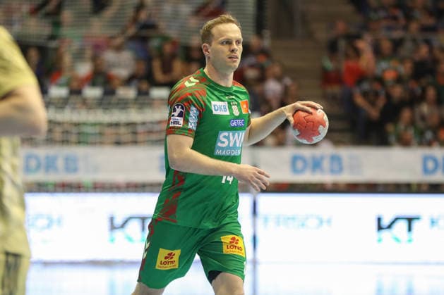 08.03.2026, xgox, Handball - Daikin HBL SC Magdeburg - TSV Hannover-Burgdorf emspor, v.l. Omar Ingi Magnusson (Magdeburg, 14) am Ball, plays the ball Magdeburg