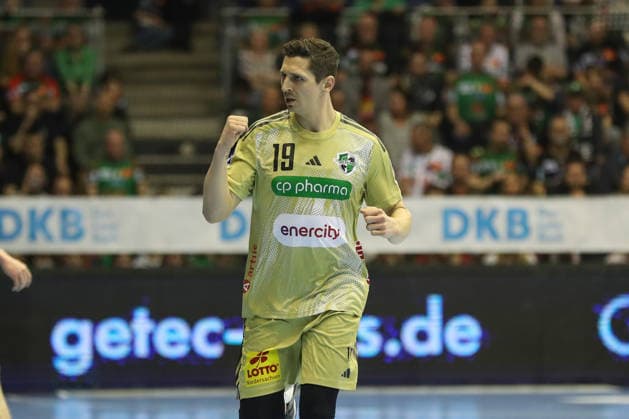 08.03.2026, xgox, Handball - Daikin HBL SC Magdeburg - TSV Hannover-Burgdorf emspor, v.l. Marius Steinhauser (Hannover, 19) Jubel, Torjubel, jubelt ueber das Tor, celebrate the goal, celebration Magdeburg