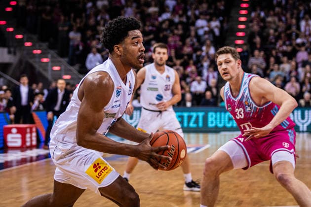 easyCredit Basketball Bundesliga, Telekom Baskets Bonn vs. Syntainics MBC, 08.03.2026 Marcus Foster (Syntainics MBC 5) zieht zum Korb - easyCredit Basketball Bundesliga, Telekom Baskets Bonn vs. Syntainics MBC, 08.03.2026, Telekom Dome Bonn Copyright: xBEAUTIFULxSPORTS Derixx
