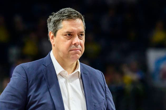GER, Berlin, basketball, Alba Berlin vs Fitness First Wuerzburg Baskets, at the Max-Schmeling-Halle , BBL, pictured from left: Sasa Filipovski (Headcoach, Wuerzburg), March 8, 2026 Copyright: HMBxMedia UwexKoch