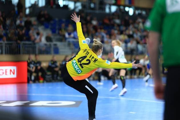 Szene mit Katharina Filter (42; Deutschland) Handball I Frauen I EM-Qualifikation Nationalmannschaft I Deutschland – Slowenien I 08.03.2026
